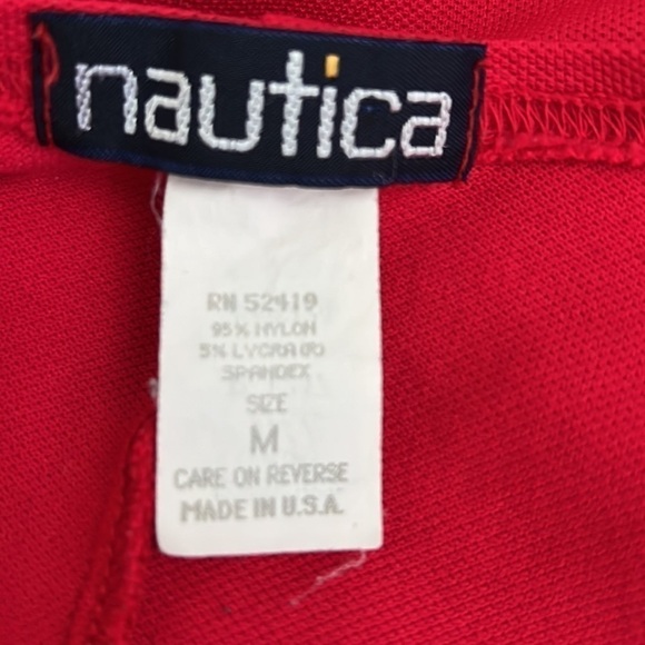 Nautica Vintage Y2K Red Jersey Knit Short Sleeve Mini Shirt Dress - Picture 9 of 11